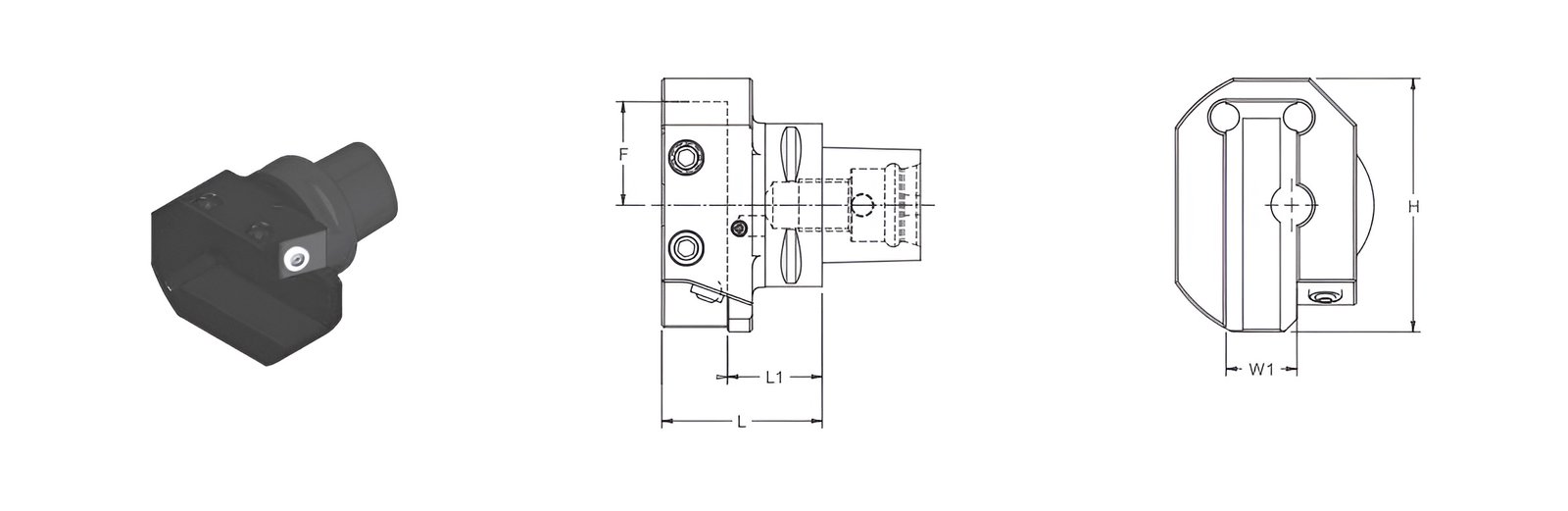 T6 Polygonal T6 ETAR1660Y Square Shank Holder (ISO 26623-1) (Compatible with Capto® Style C6)